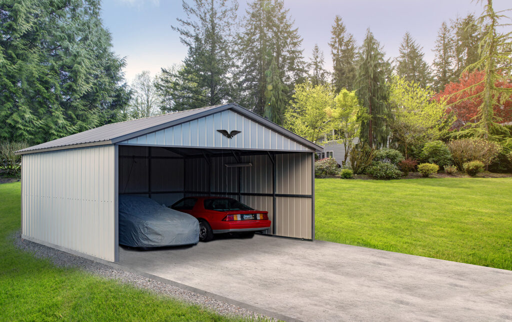 20' x 20' x 9' - Metal Carport 3-Sided Featured Building 65 Original Picture 1 Express Carport