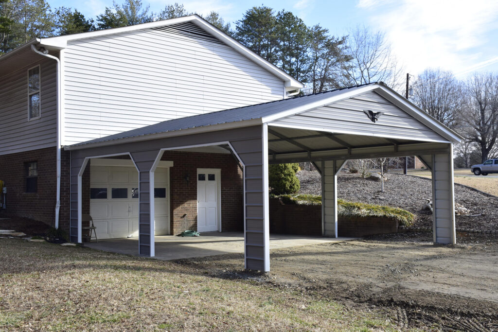 20' x 25' x 8' - Vertical Carport with 6 Openings Original Picture 2 Express Carport